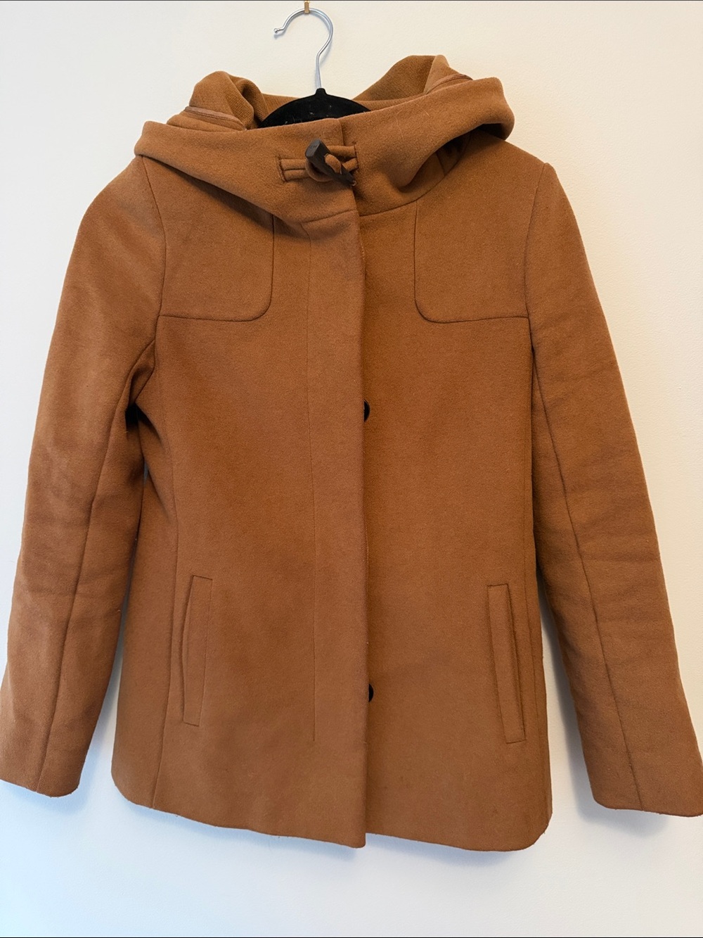 Babaton Hooded Wool Cashmere Coat in Brown Like New
